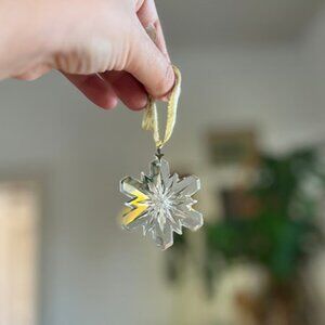 Retired 1970s Authentic Swarovski Crystal Prism Suncatcher Snowflake Ornament